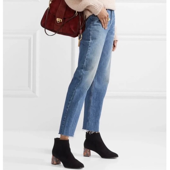 Sophia Webster Stella Black Suede Embellished Ankle Boots 8.5 - Picture 6 of 6